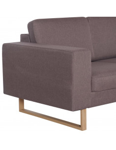 Divano a 2 Posti in Tessuto Grigio Talpa 2