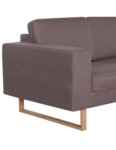 Divano a 2 Posti in Tessuto Grigio Talpa