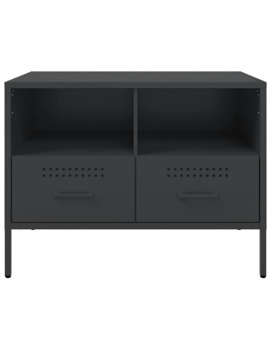 Comodini 2 pz Neri 68x39x50,5cm in Acciaio Laminato a Freddo