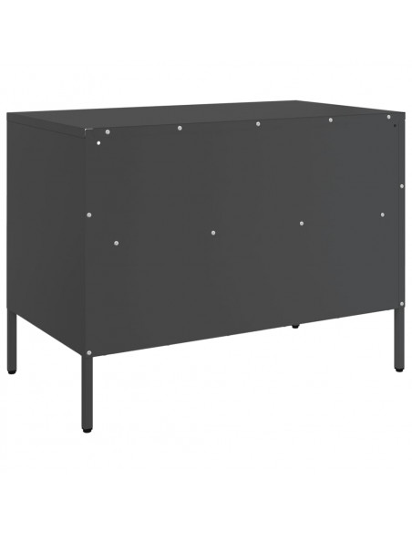 Comodini 2 pz Neri 68x39x50,5cm in Acciaio Laminato a Freddo