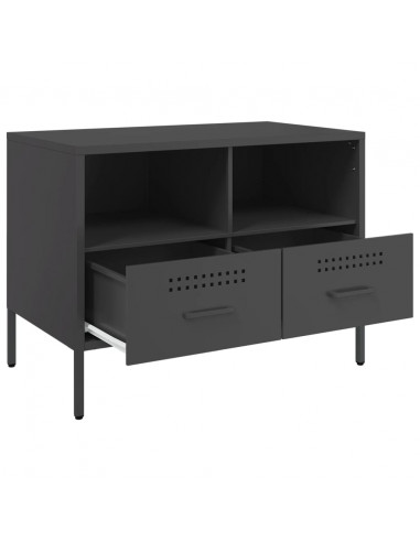 Comodini 2 pz Neri 68x39x50,5cm in Acciaio Laminato a Freddo