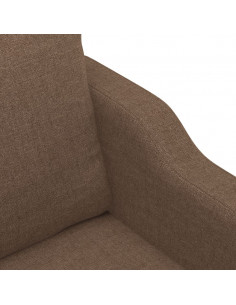 Divano a 2 Posti Marrone 140 cm in Tessuto 2