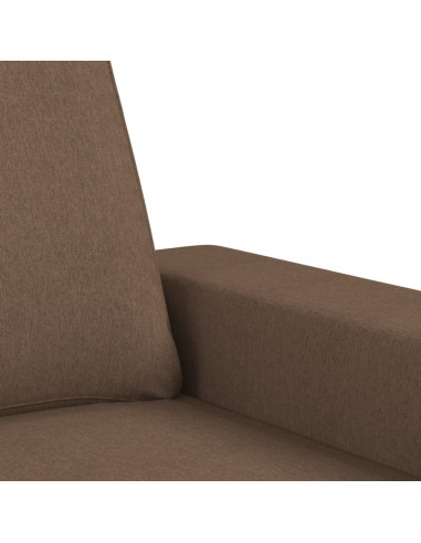 Divano a 2 Posti Marrone 140 cm in Tessuto