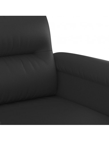 Divano a 2 Posti Nero 120 cm in Similpelle