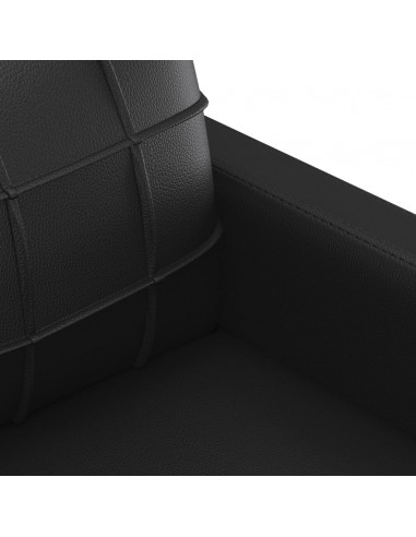 Divano a 2 Posti Nero 120 cm in Similpelle