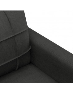 Divano a 2 Posti Nero 120 cm in Tessuto 2