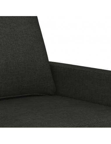 Divano a 2 Posti Nero 120 cm in Tessuto