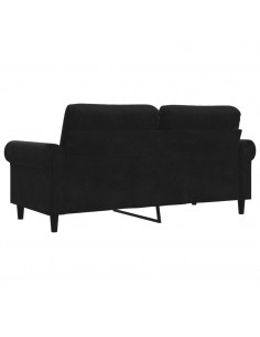 Divano a 2 Posti Nero 140 cm in Velluto 2