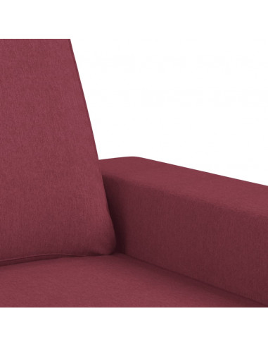 Divano a 2 Posti Rosso Vino 140 cm in Tessuto