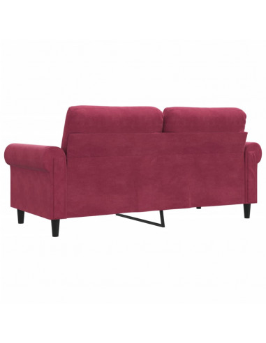 Divano a 2 Posti Rosso Vino 140 cm in Velluto