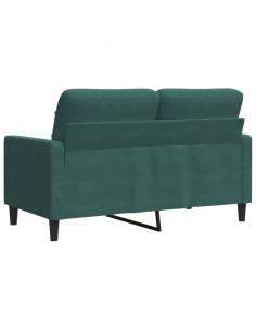 Divano a 2 Posti Verde Scuro 120 cm in Velluto 2