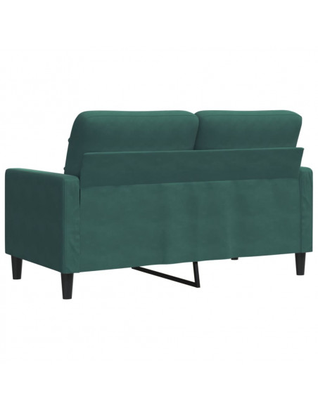 Divano a 2 Posti Verde Scuro 120 cm in Velluto