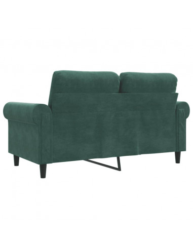 Divano a 2 Posti Verde Scuro 120 cm in Velluto
