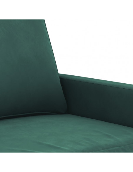 Divano a 2 Posti Verde Scuro 120 cm in Velluto