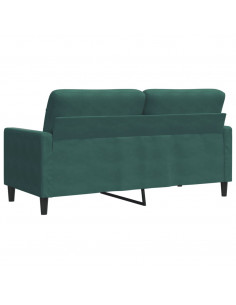 Divano a 2 Posti Verde Scuro 140 cm in Velluto 2