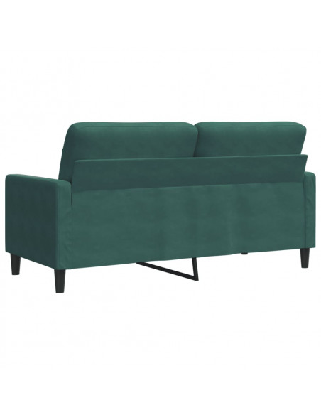 Divano a 2 Posti Verde Scuro 140 cm in Velluto