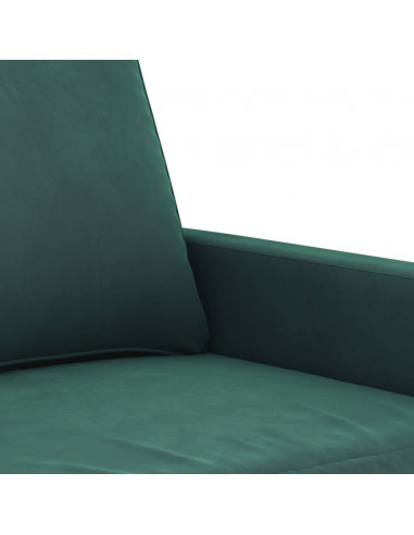 Divano a 2 Posti Verde Scuro 140 cm in Velluto