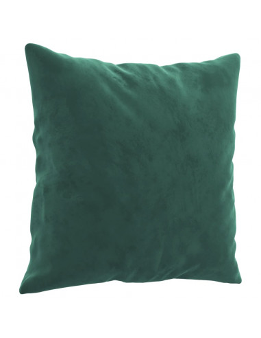 Divano a 3 Posti con Cuscini Verde Scuro 180 cm in Velluto