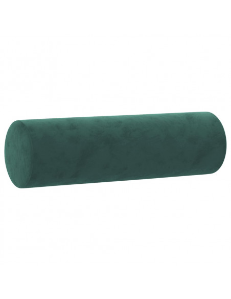 Divano a 3 Posti con Cuscini Verde Scuro 180 cm in Velluto