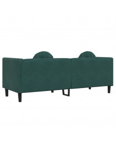 Divano a 3 Posti con Cuscini Verde Scuro in Velluto 2