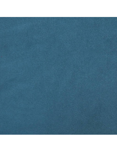 Divano a 3 Posti con Poggiapiedi Blu 180 cm in Velluto