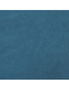 Divano a 3 Posti con Poggiapiedi Blu 180 cm in Velluto