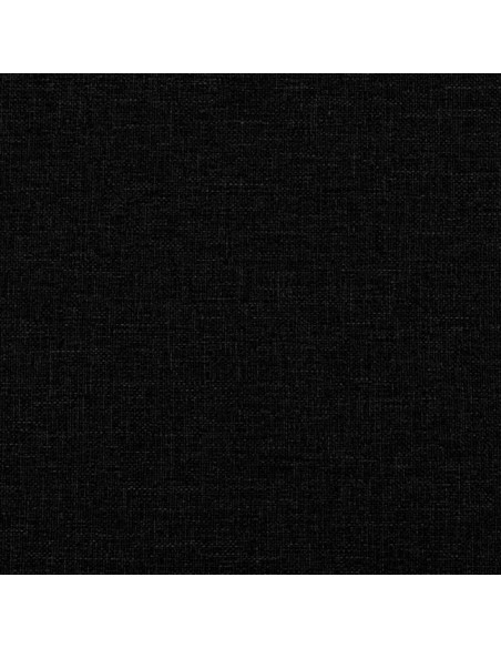 Divano a 3 Posti con Poggiapiedi Nero 180 cm in Tessuto