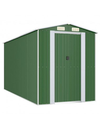 Capanno da Giardino Verde 192x440x223 cm Acciaio Zincato