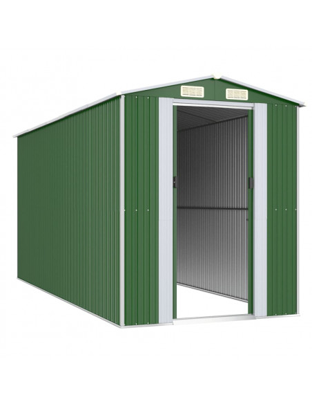 Capanno da Giardino Verde 192x440x223 cm Acciaio Zincato