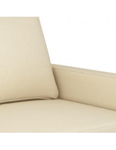 Divano a 3 Posti Crema 180 cm in Tessuto 2