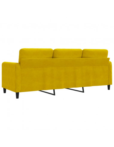 Divano a 3 Posti Giallo 180 cm in Velluto