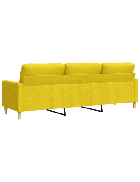 Divano a 3 Posti Giallo 210 cm in Tessuto