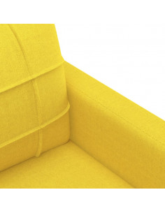 Divano a 3 Posti Giallo Chiaro 180 cm in Tessuto 2