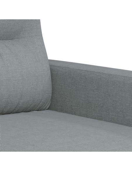 Divano a 3 Posti Grigio Chiaro 180 cm in Tessuto