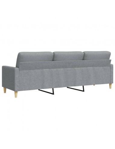 Divano a 3 Posti Grigio Chiaro 210 cm in Tessuto