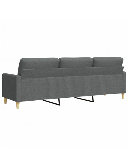 Divano a 3 Posti Grigio Scuro 210 cm in Tessuto