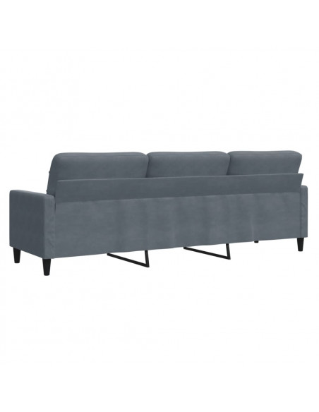Divano a 3 Posti Grigio Scuro 210 cm in Velluto