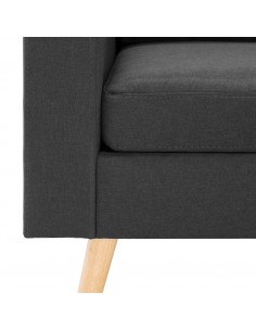 Divano a 3 Posti Grigio Scuro in Tessuto 2