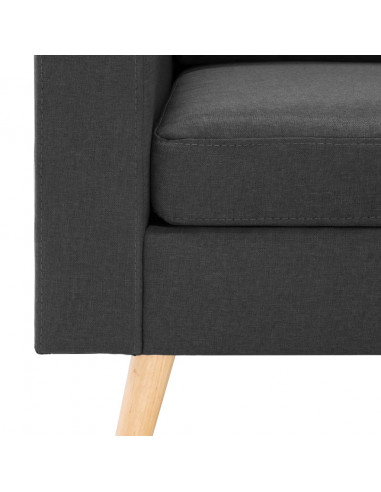 Divano a 3 Posti Grigio Scuro in Tessuto