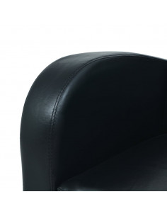 Divano a 3 Posti in Pelle Sintetica Nero 2