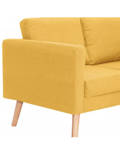 Divano a 3 Posti in Tessuto Giallo 2