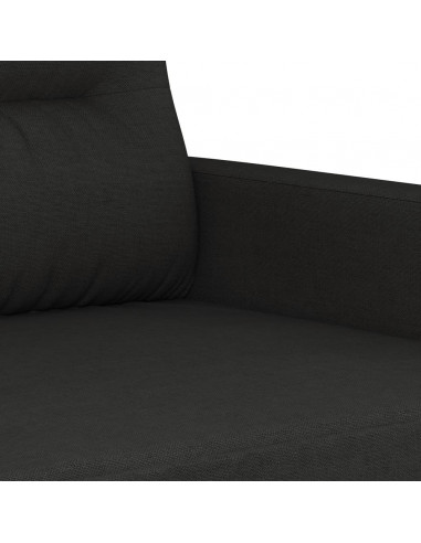 Divano a 3 Posti Nero 180 cm in Tessuto
