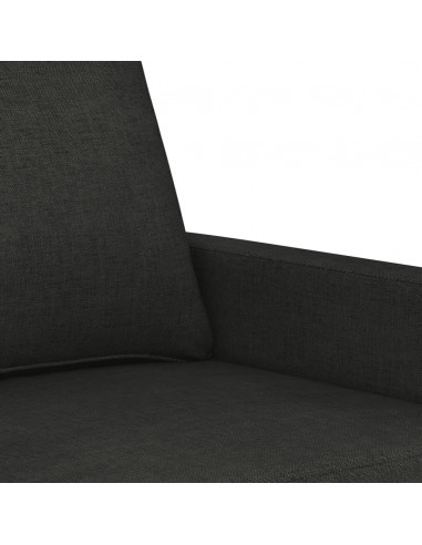 Divano a 3 Posti Nero 180 cm in Tessuto