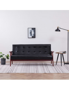 Divano a 3 Posti Nero in Similpelle 2