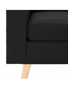 Divano a 3 Posti Nero in Tessuto 2