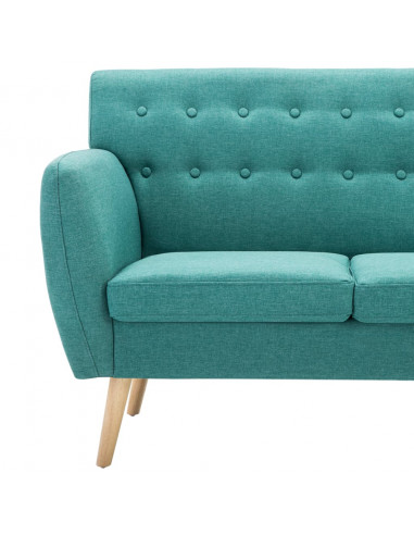 Divano a 3 Posti Rivestito in Tessuto 172x70x82 cm Verde