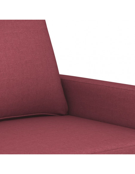 Divano a 3 Posti Rosso Vino 180 cm in Tessuto