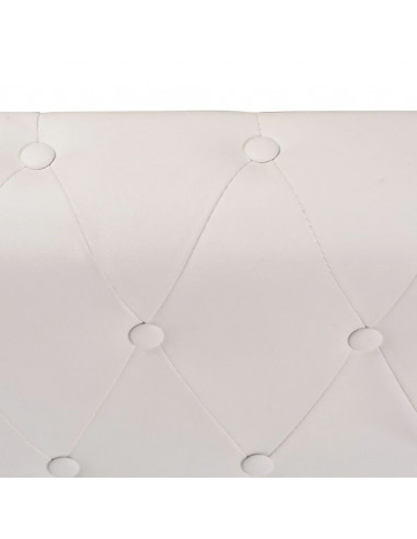 Divano Chersterfield ad Angolo 5 Posti Pelle Artificiale Bianca