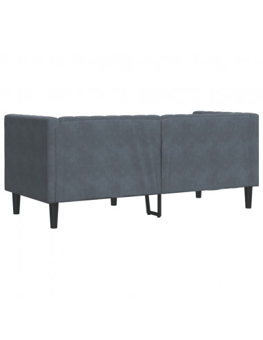 Divano Chesterfield con Rinforzi 2 Posti Grigio Scuro Velluto