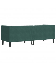 Divano Chesterfield con Rinforzi 3 Posti Verde Scuro in Velluto 2